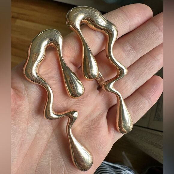 Zara Gold Abstract Earrings - Picture 6 of 6